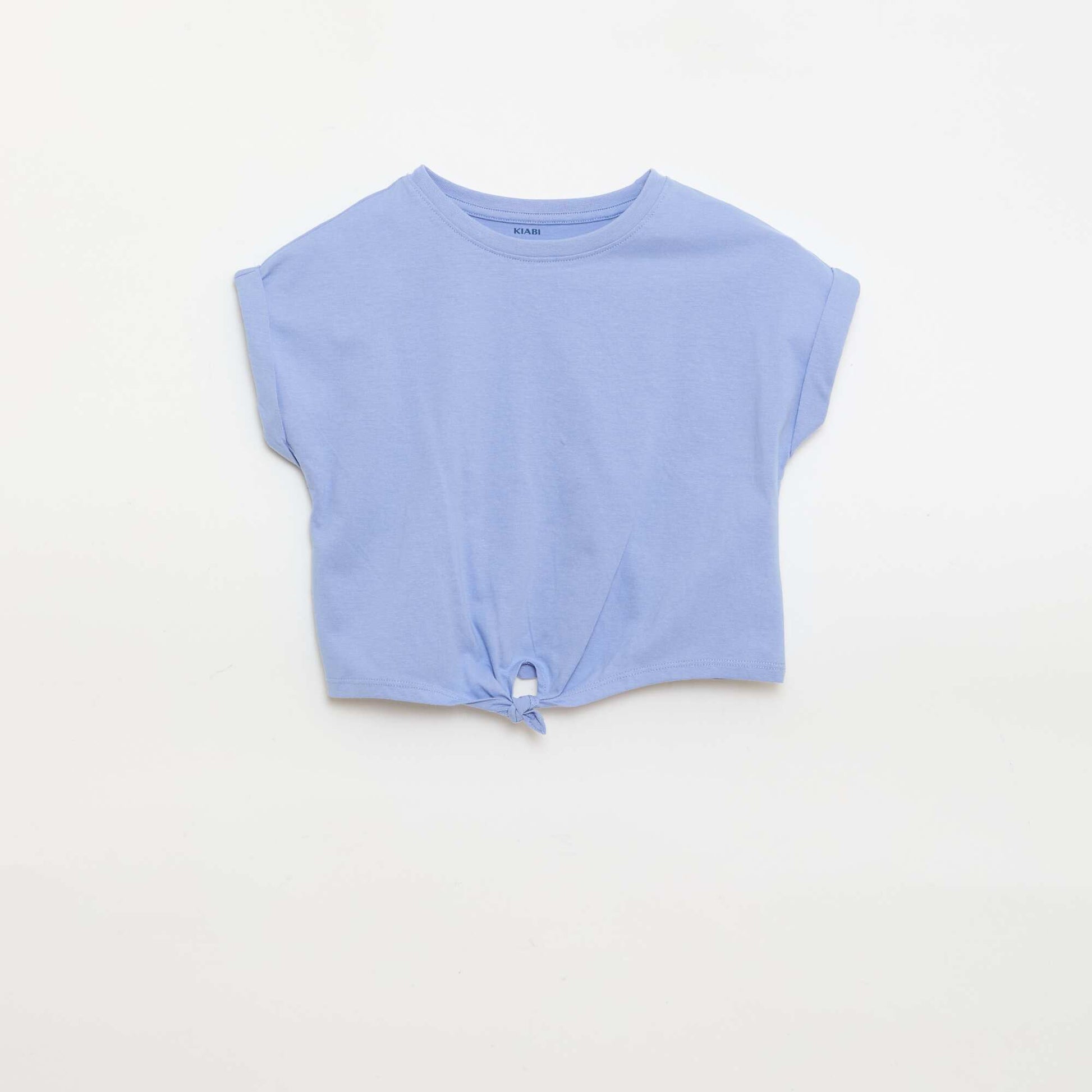 Camiseta con nudo en la cintura AZUL