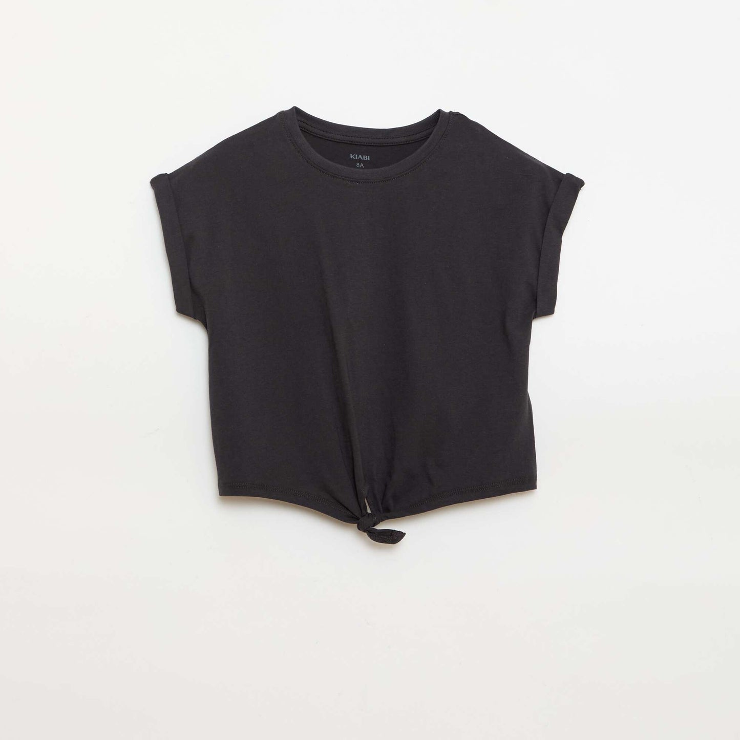 Camiseta con nudo en la cintura NEGRO