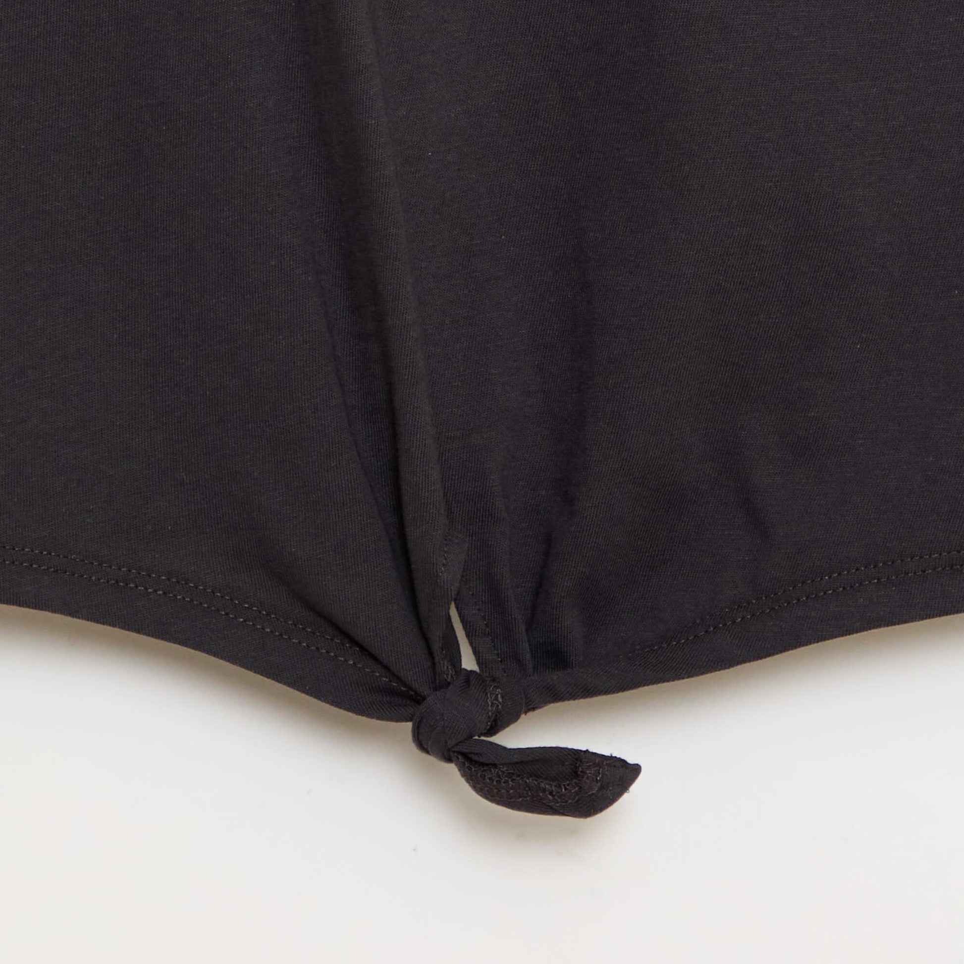 Camiseta con nudo en la cintura NEGRO