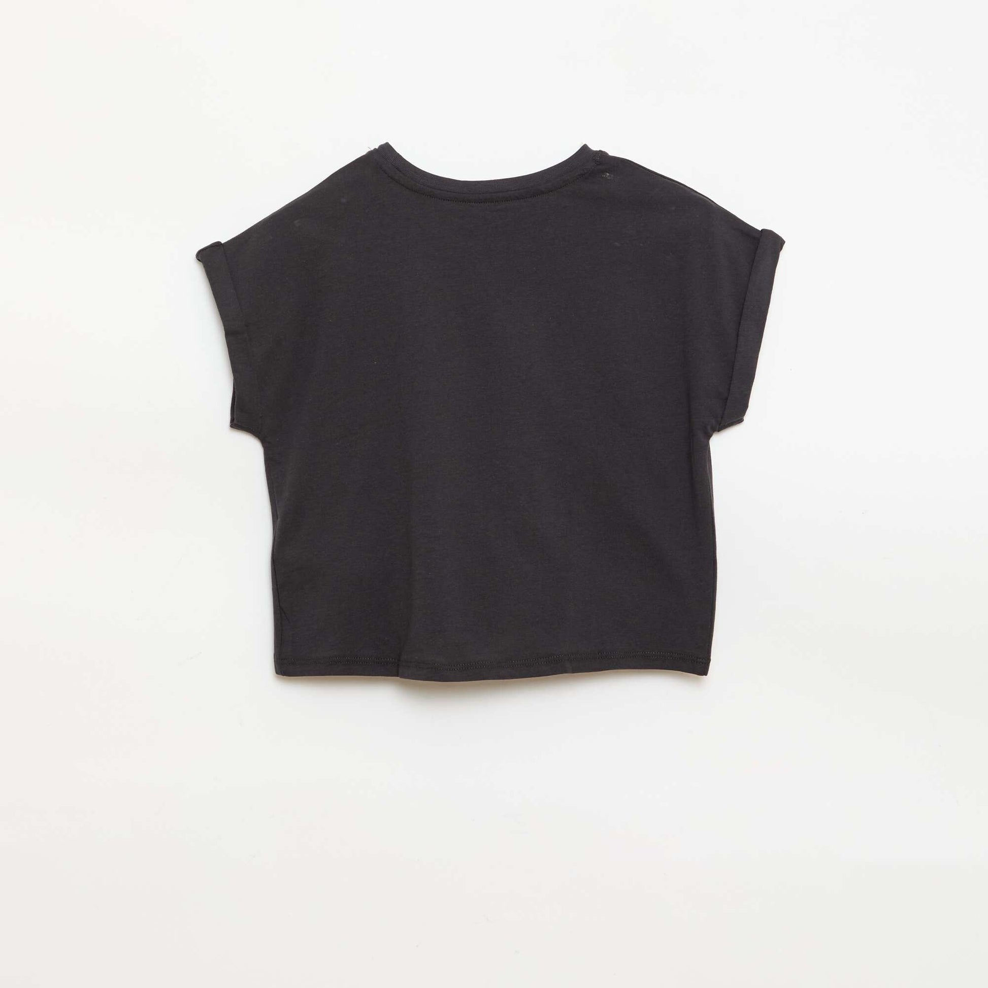 Camiseta con nudo en la cintura NEGRO