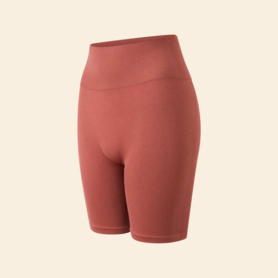 Pantalón corto ciclista deportivo sin costuras MARRON
