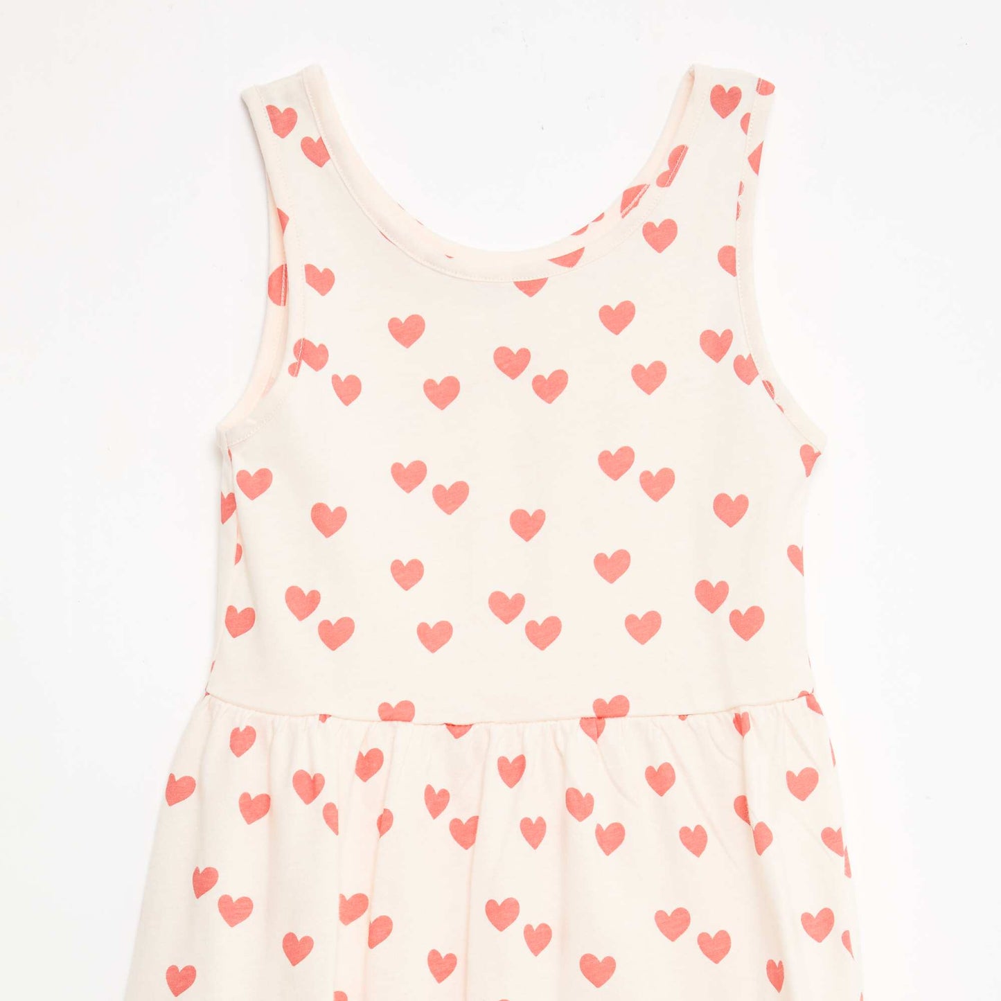 Vestido de punto ligero de tirantes finos con estampado integral en algodón ROJO