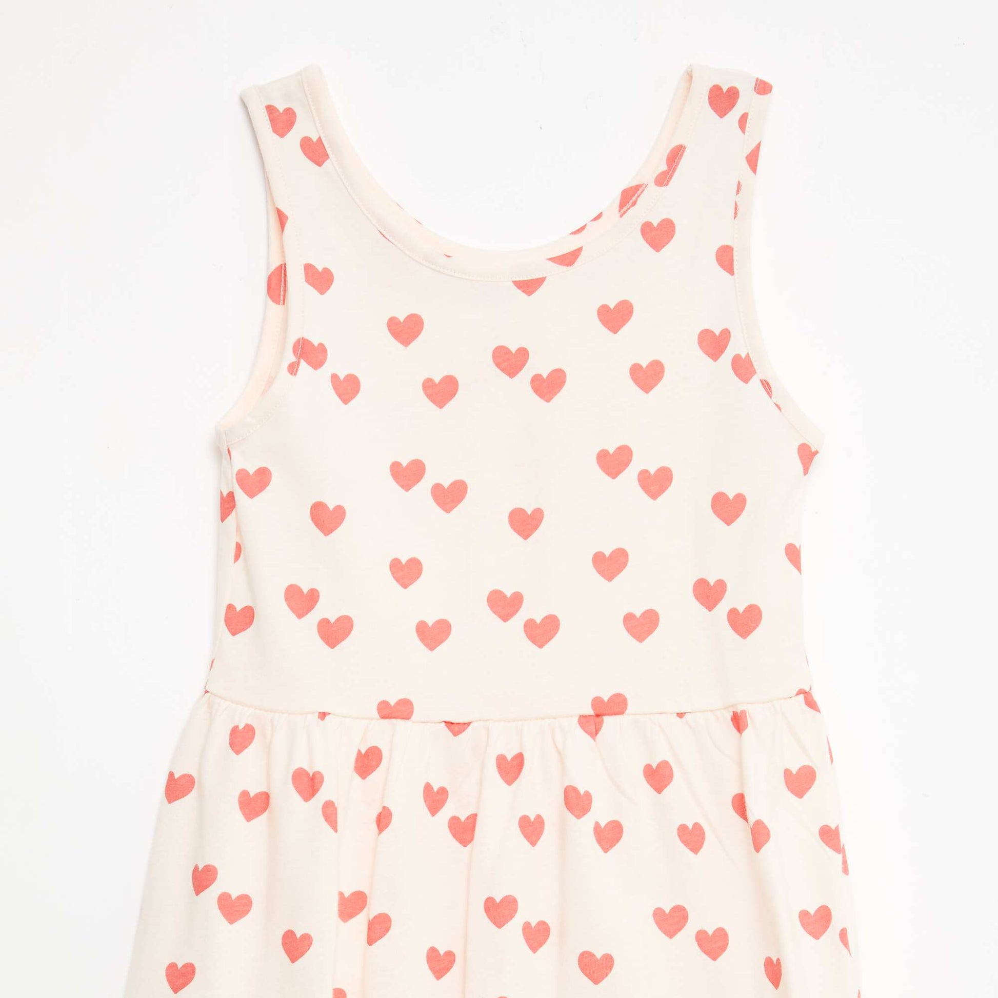 Vestido de punto ligero de tirantes finos con estampado integral en algodón ROJO
