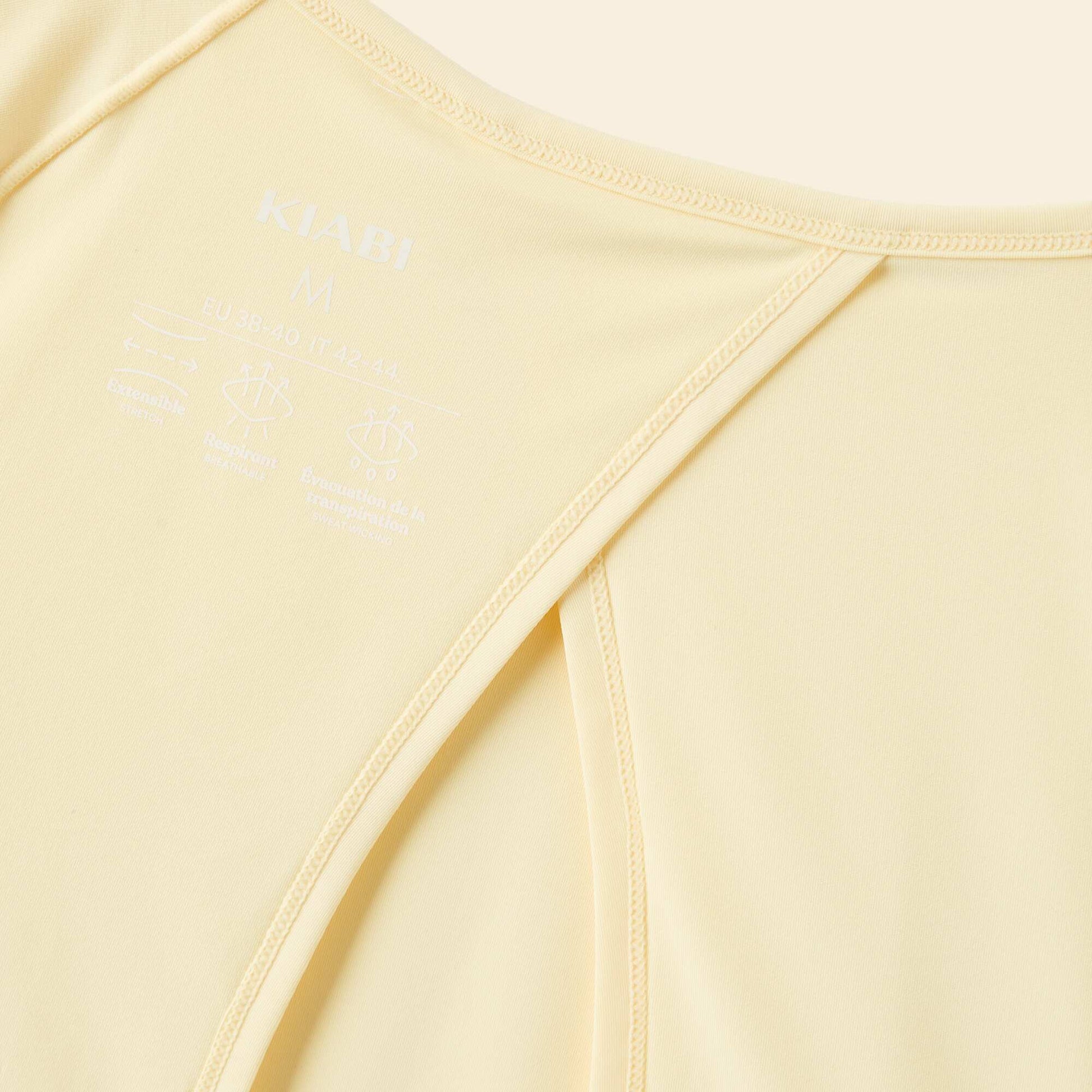 Camiseta fluida con abertura en la espalda AMARILLO