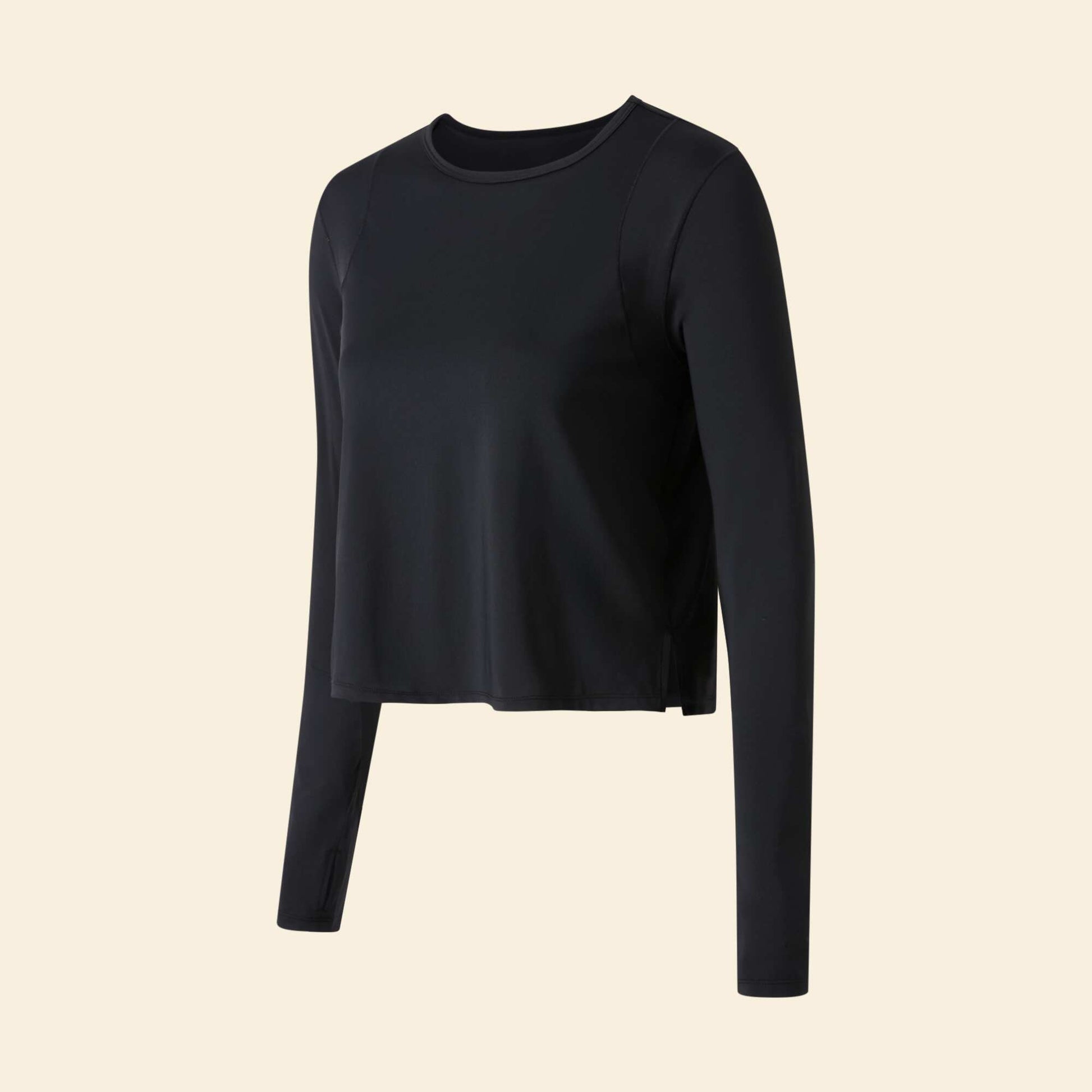 Camiseta larga fluida NEGRO