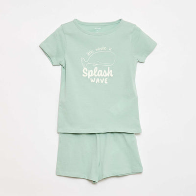 Conjunto de pijama camiseta + pantalón corto - 2 piezas AZUL