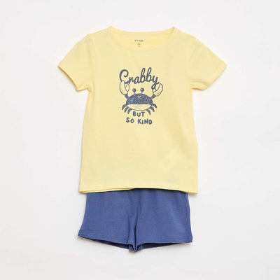 Conjunto de pijama camiseta + pantalón corto - 2 piezas AMARILLO