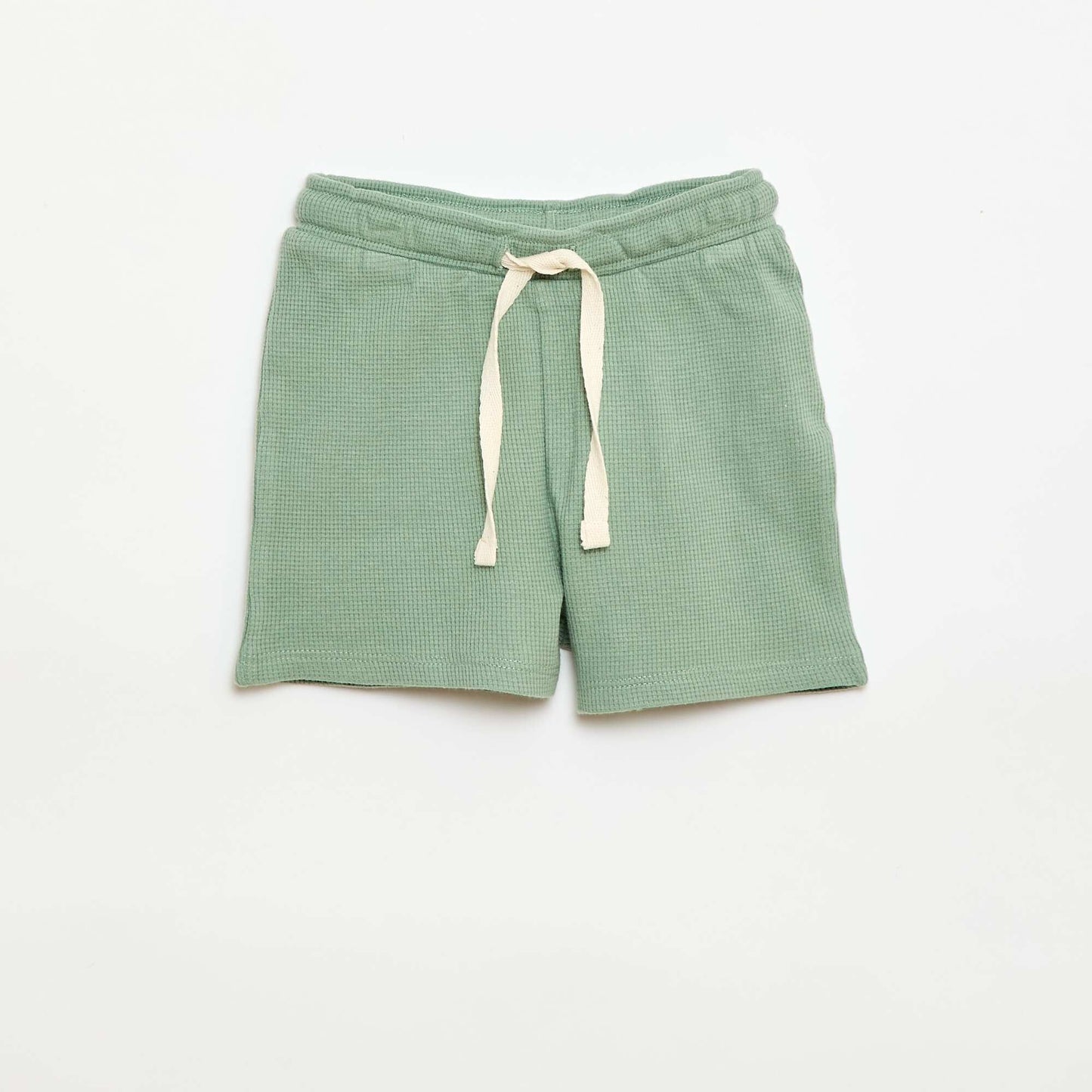 Pijama corto de 2 piezas en punto de canalé VERDE