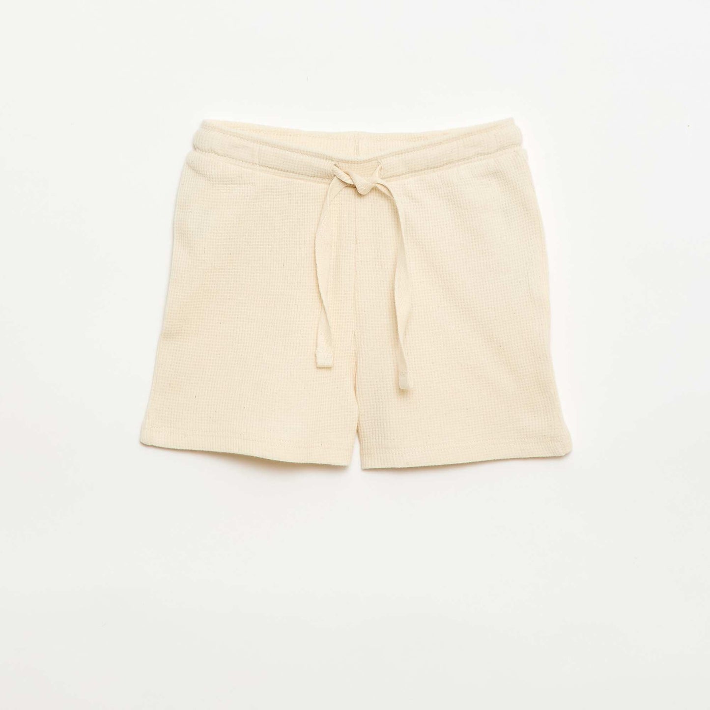 Pijama corto de 2 piezas en punto de canalé BLANCO