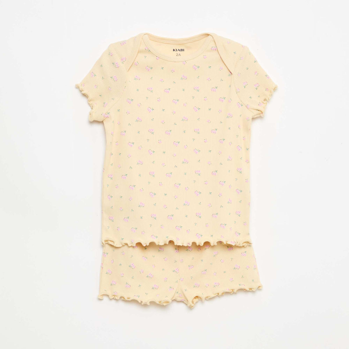 Conjunto de pijama corto camiseta + pantalón corto - 2 piezas BEIGE