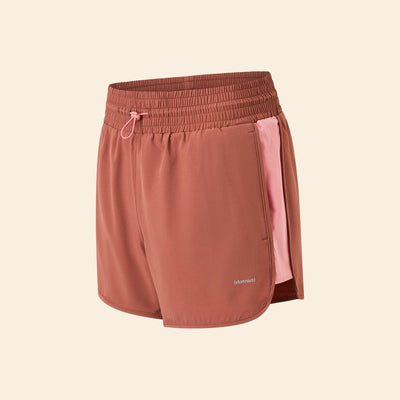 Pantalón corto deportivo color block MARRON