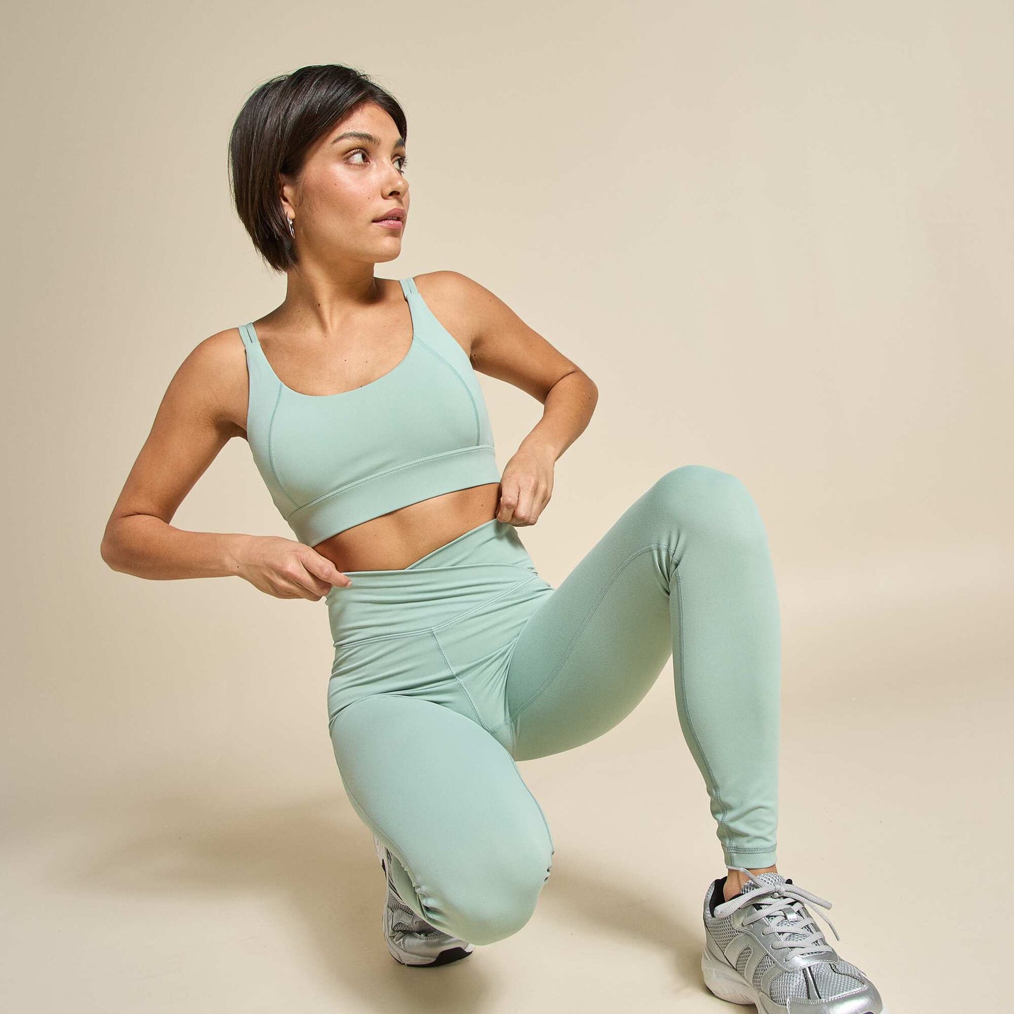 Legging de chándal con cintura cruzada VERDE