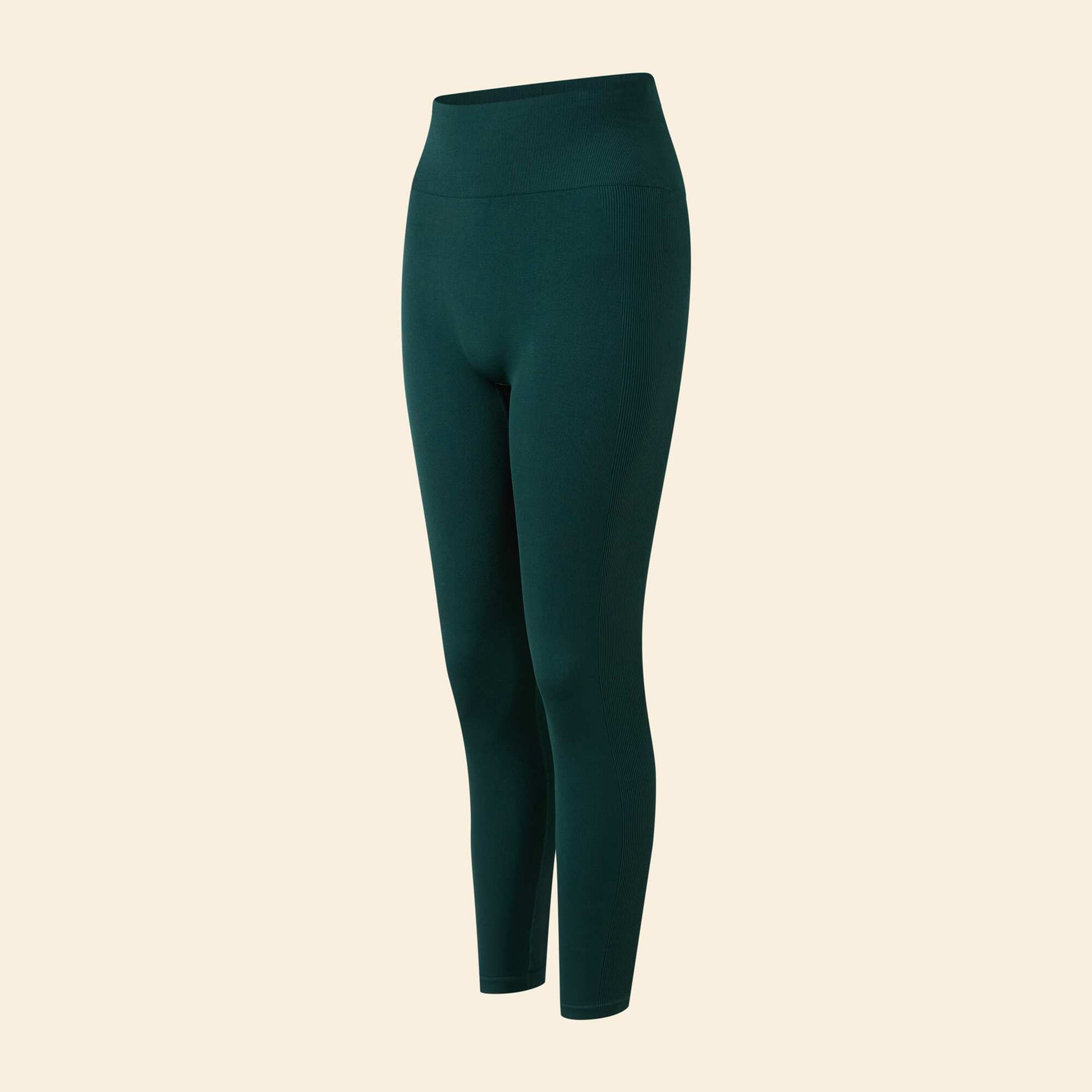 Legging deportivo en canalé sin costuras VERDE