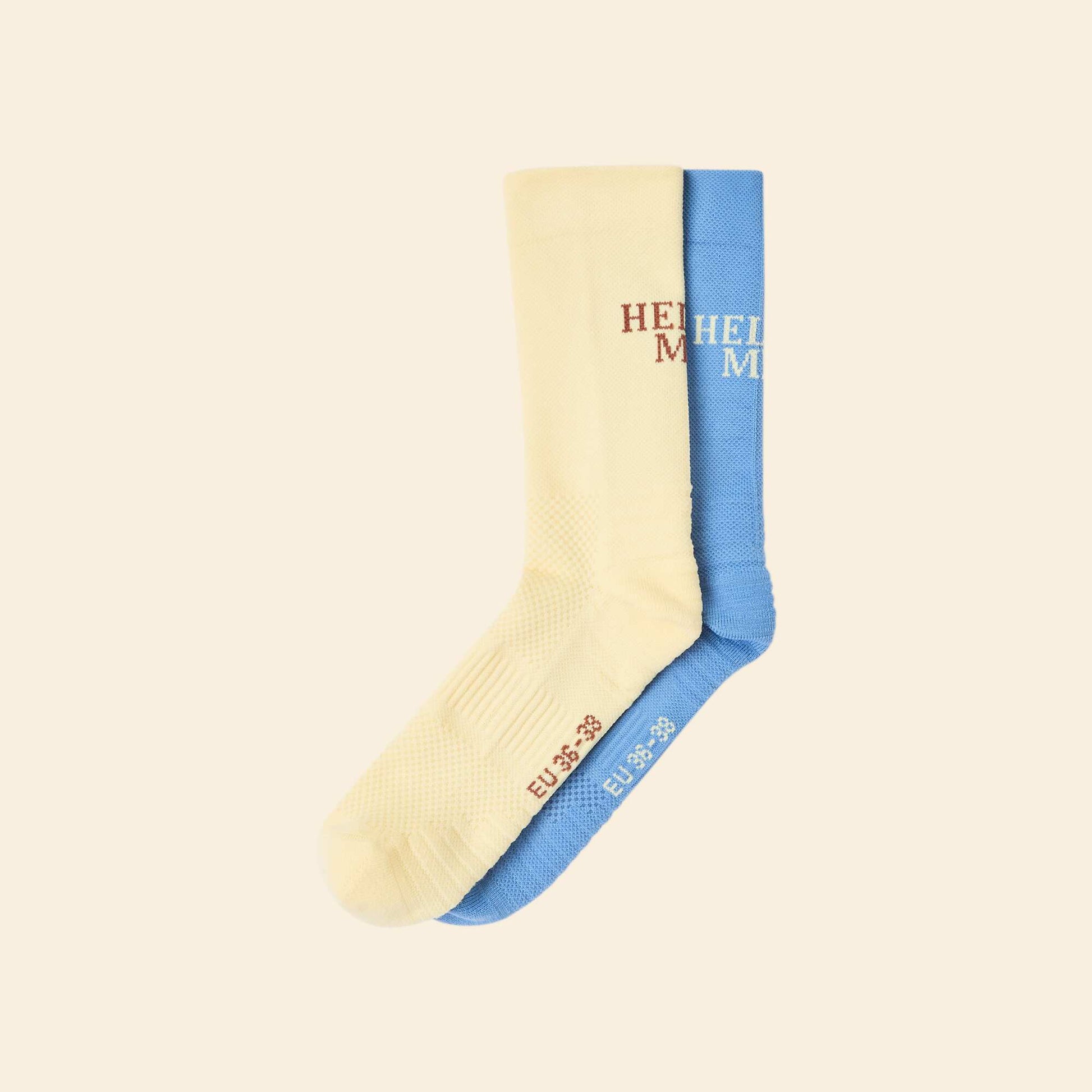 Pack de 2 pares de medias altos de deporte AMARILLO