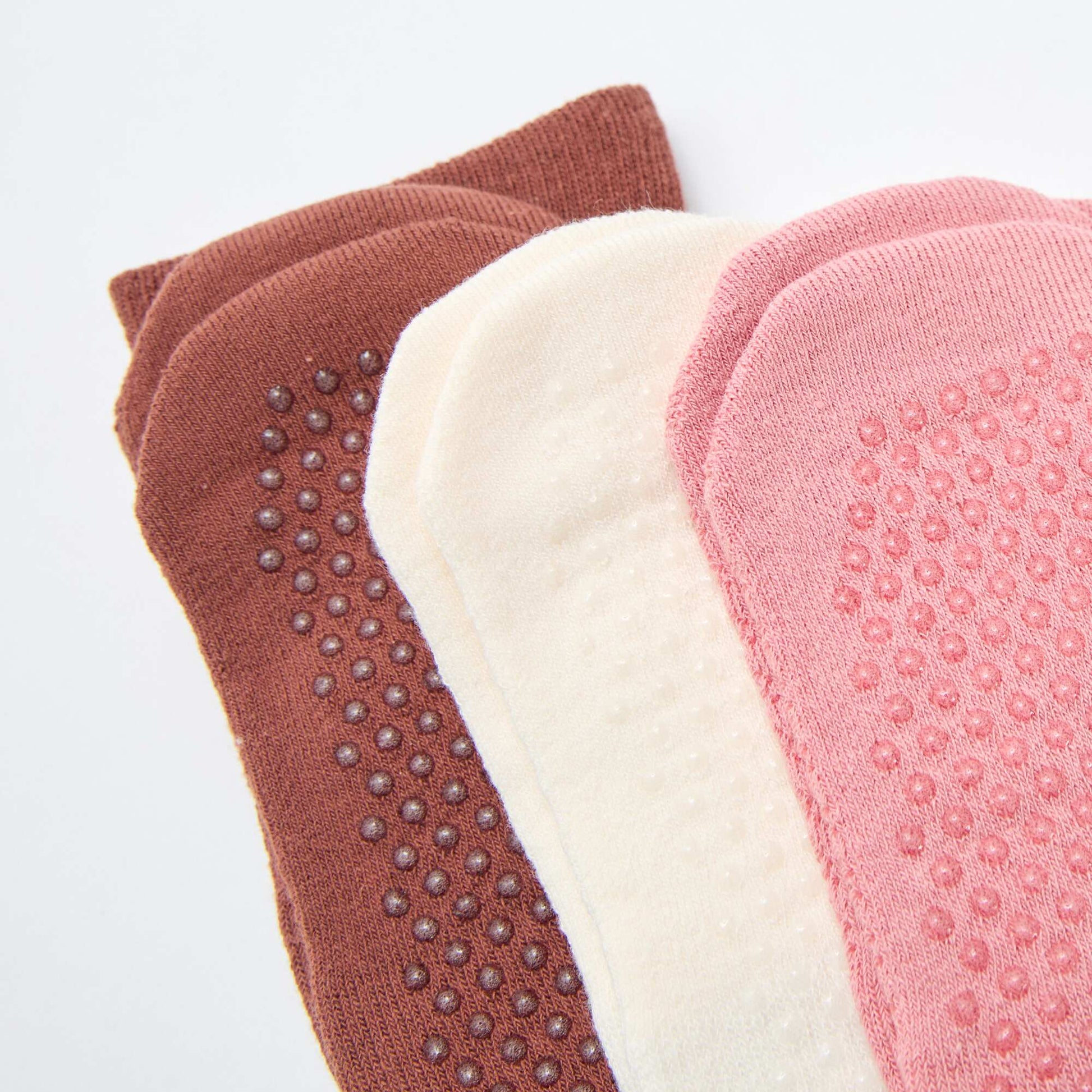 Pack de 3 medias antideslizantes MARRON