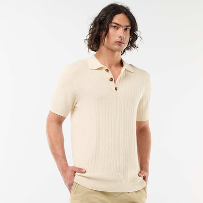 Remera de punto con efecto tricot BEIGE