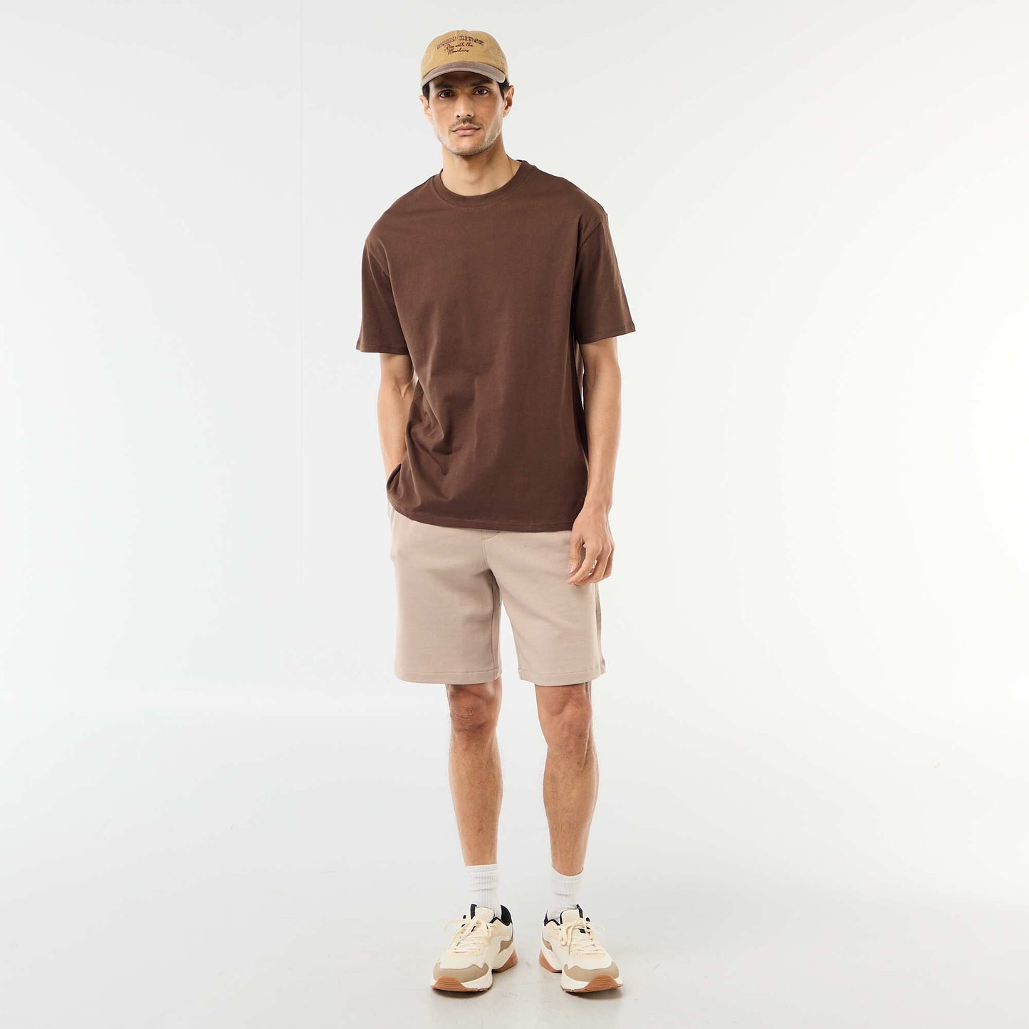 Camiseta lisa confort fit / oversize MARRON