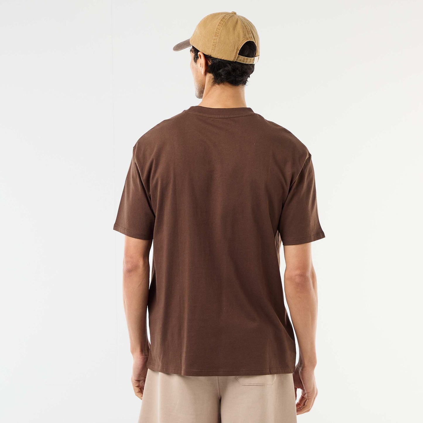 Camiseta lisa confort fit / oversize MARRON