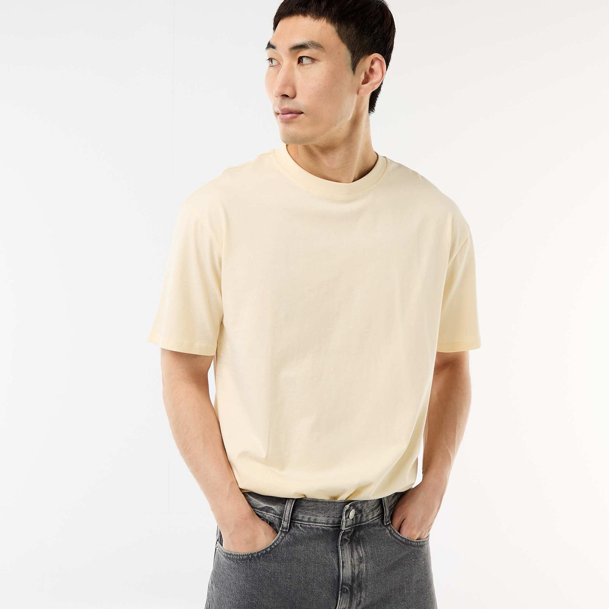 Camiseta lisa confort fit / oversize BEIGE