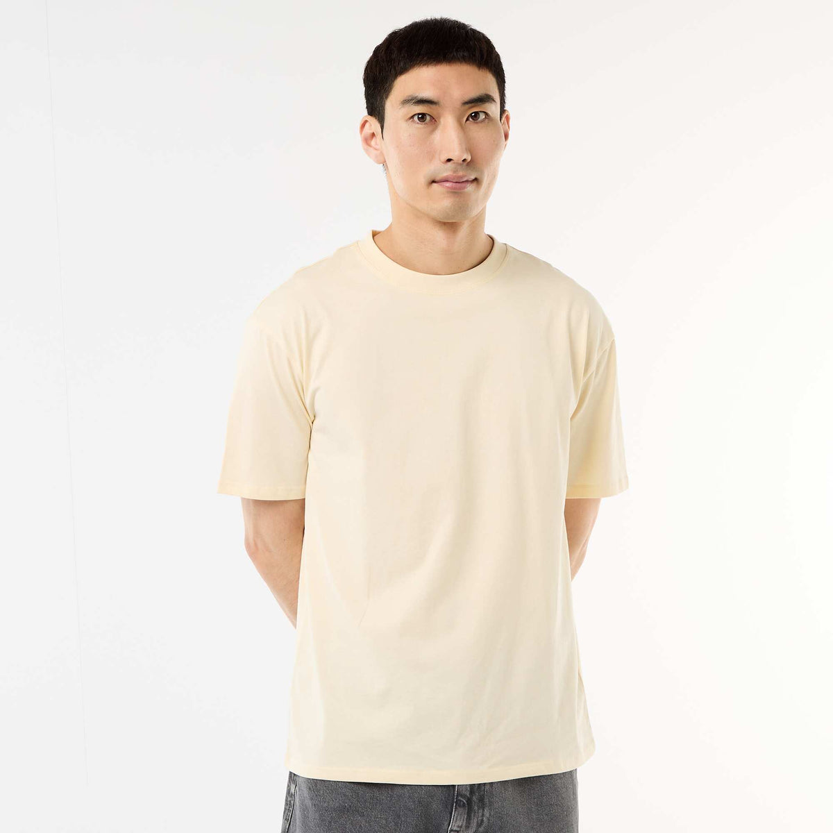 Camiseta lisa confort fit / oversize BEIGE