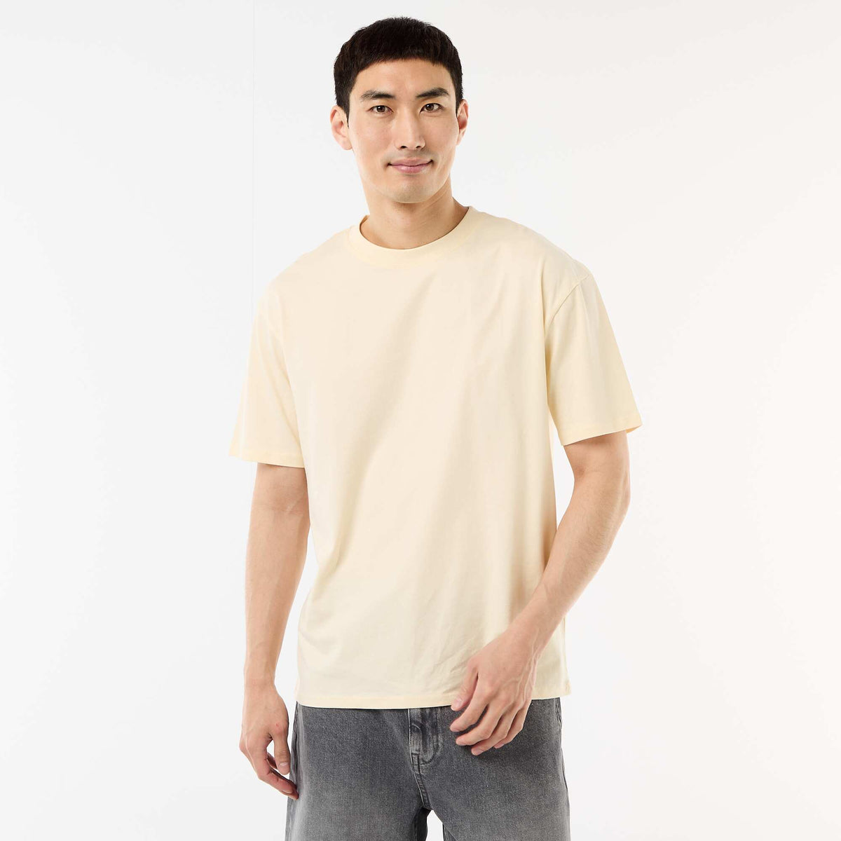 Camiseta lisa confort fit / oversize BEIGE