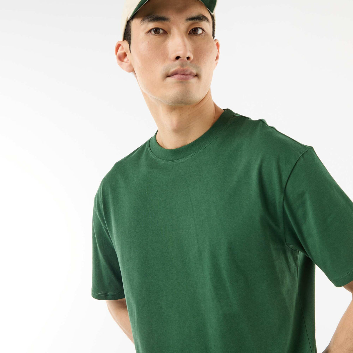 Camiseta lisa confort fit / oversize VERDE
