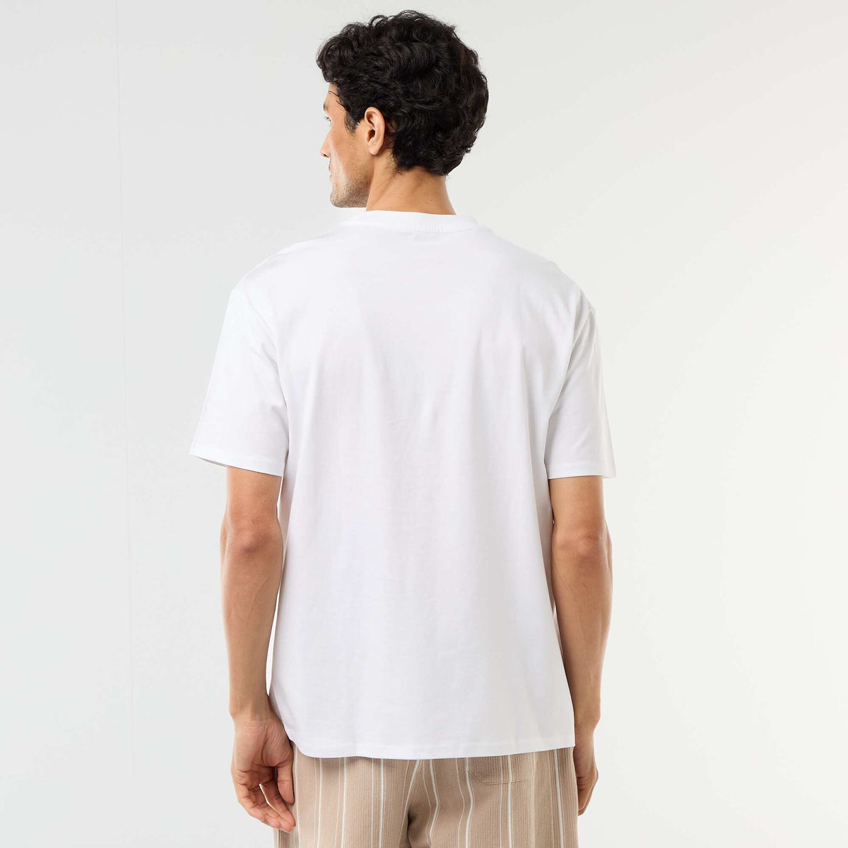 Camiseta lisa confort fit / oversize BLANCO