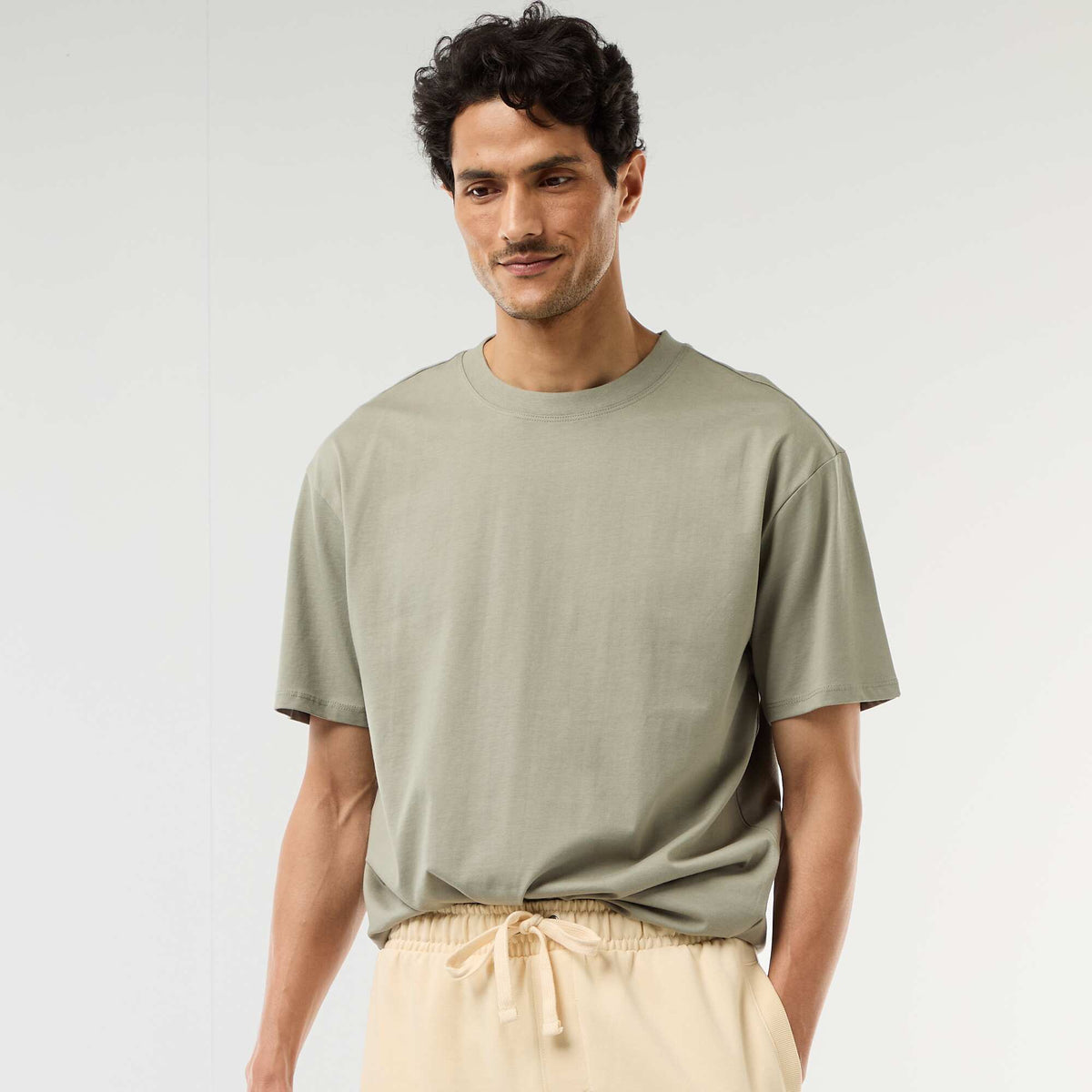 Camiseta lisa confort fit / oversize VERDE