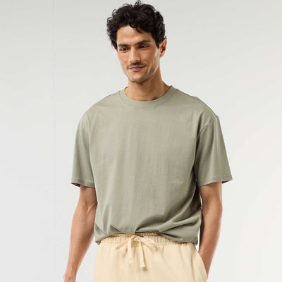Camiseta lisa confort fit / oversize VERDE