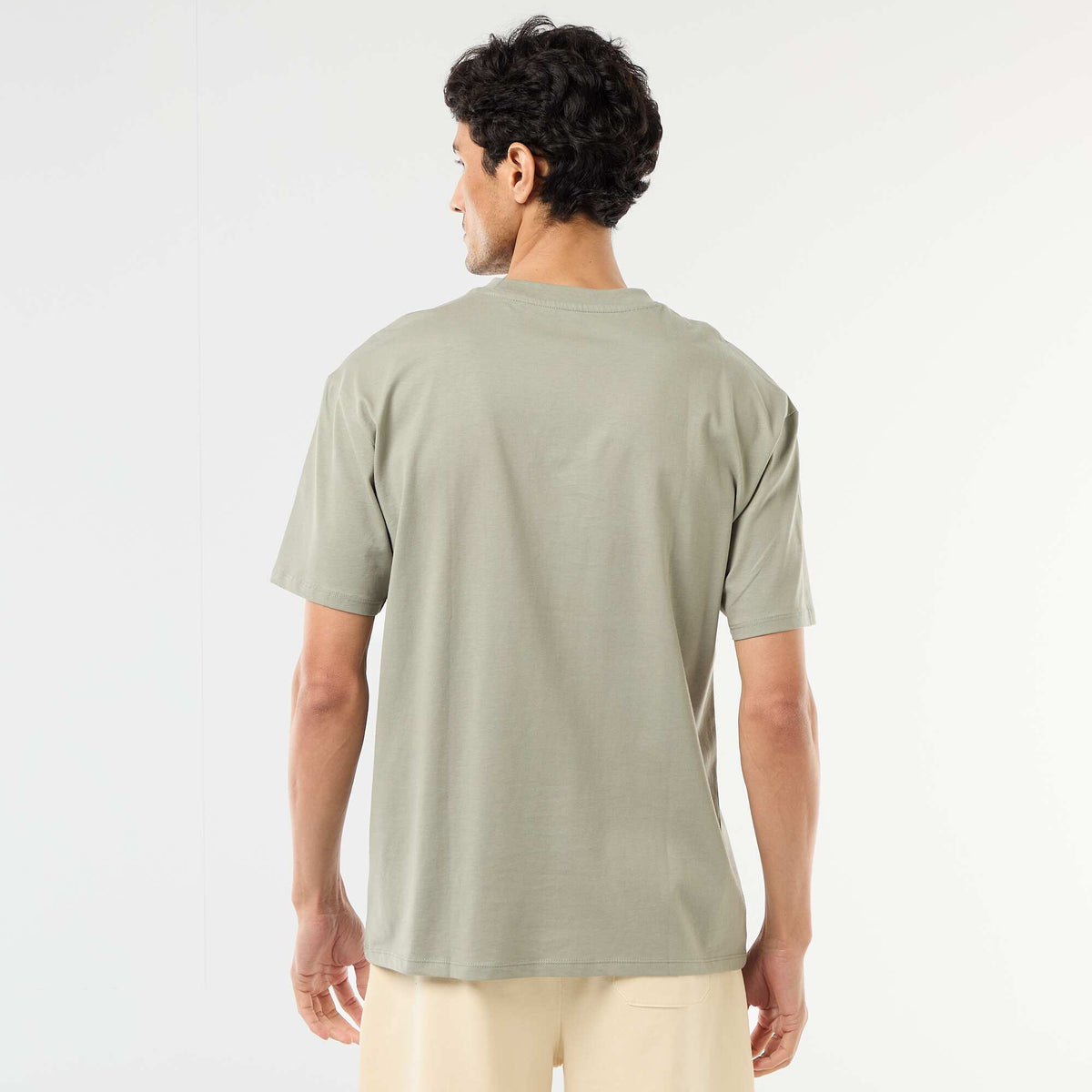 Camiseta lisa confort fit / oversize VERDE