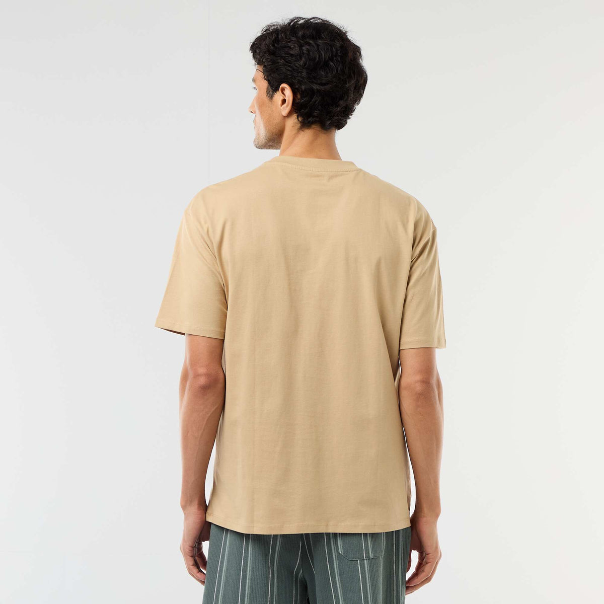 Camiseta lisa confort fit / oversize BEIGE