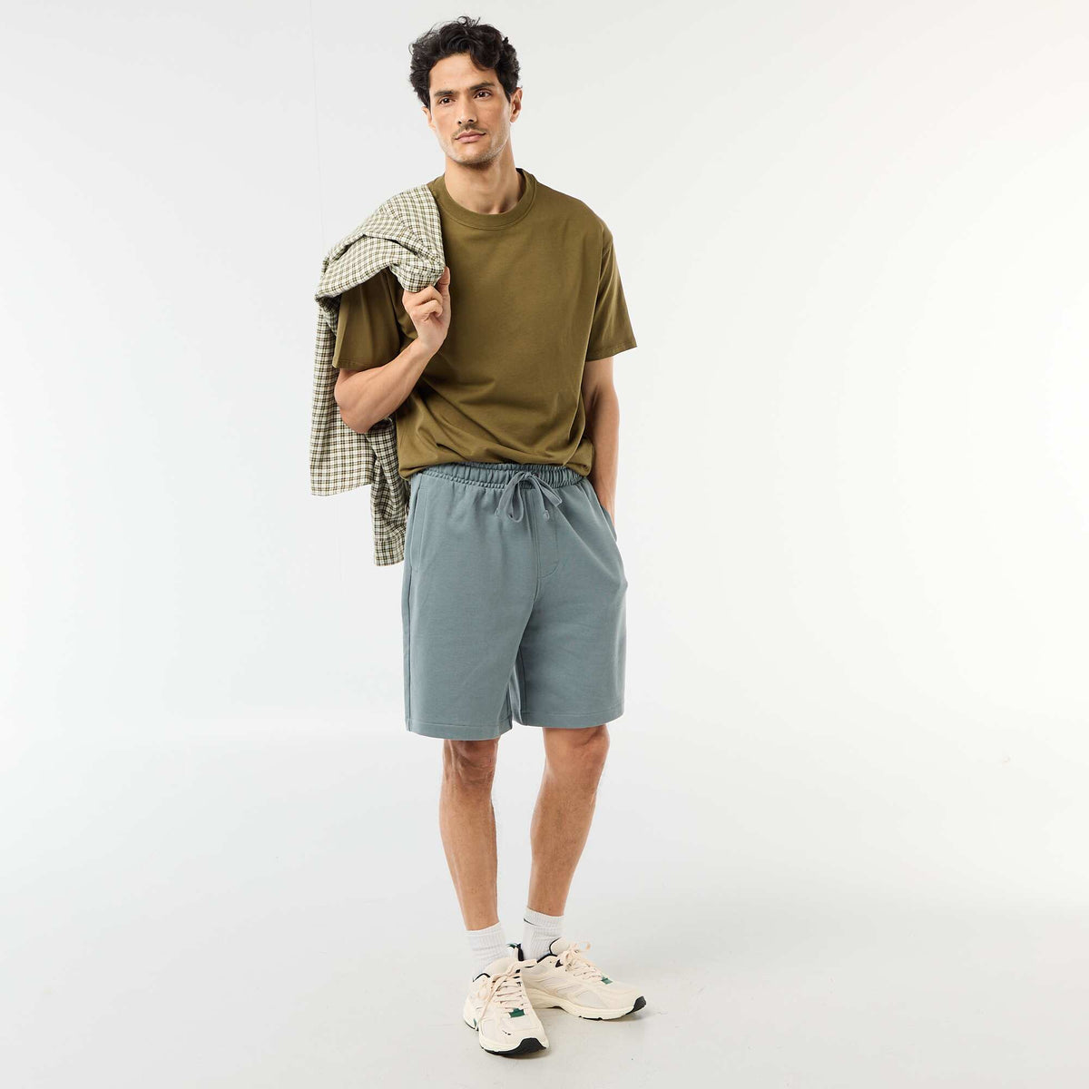Camiseta lisa confort fit / oversize VERDE