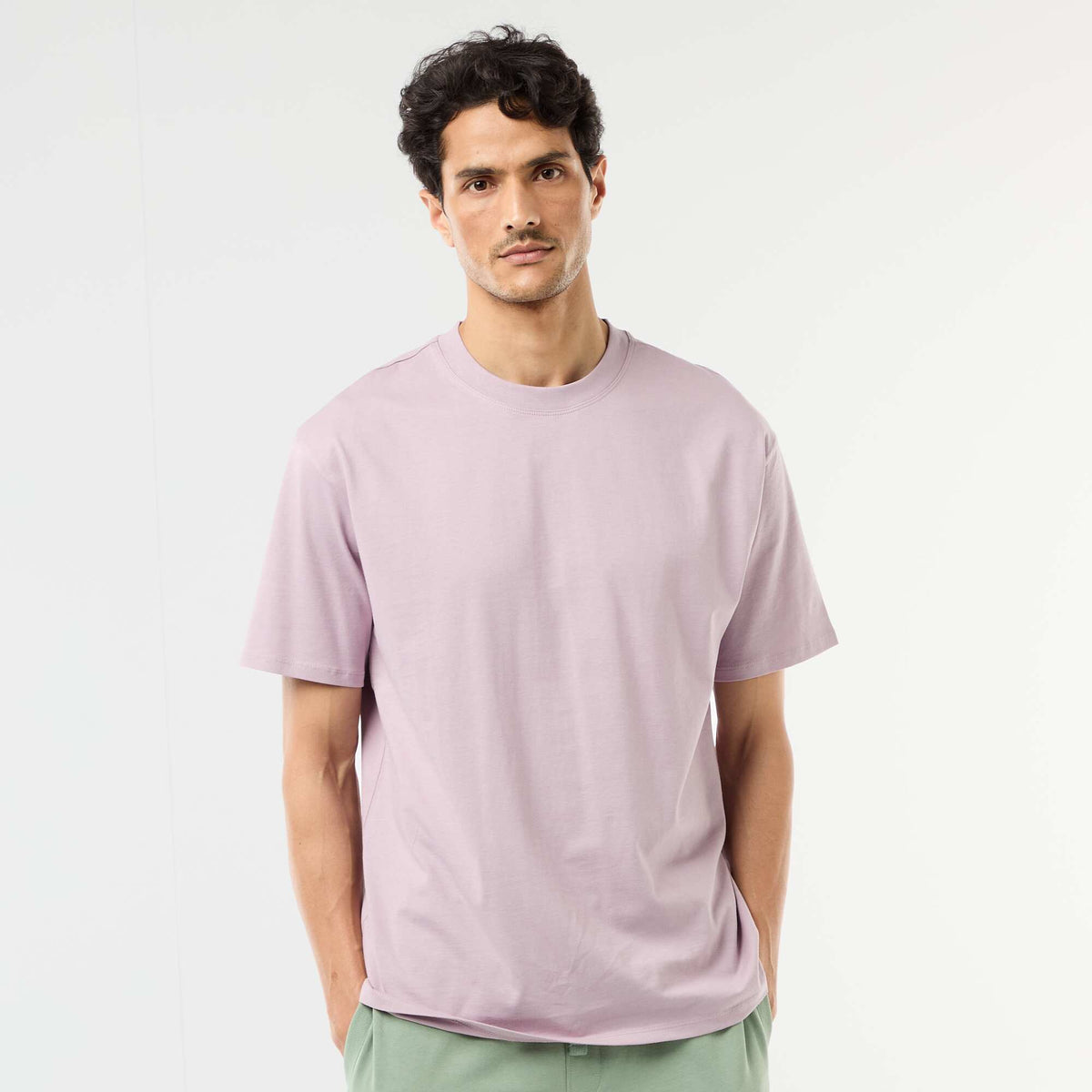 Camiseta lisa confort fit / oversize PURPURA
