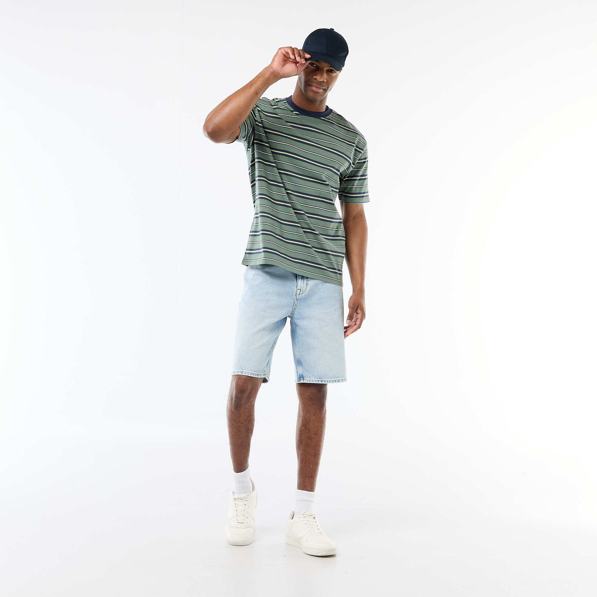 Camiseta básica de rayas VERDE