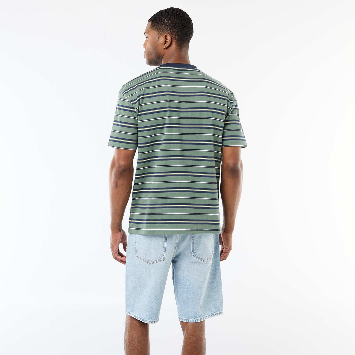 Camiseta básica de rayas VERDE