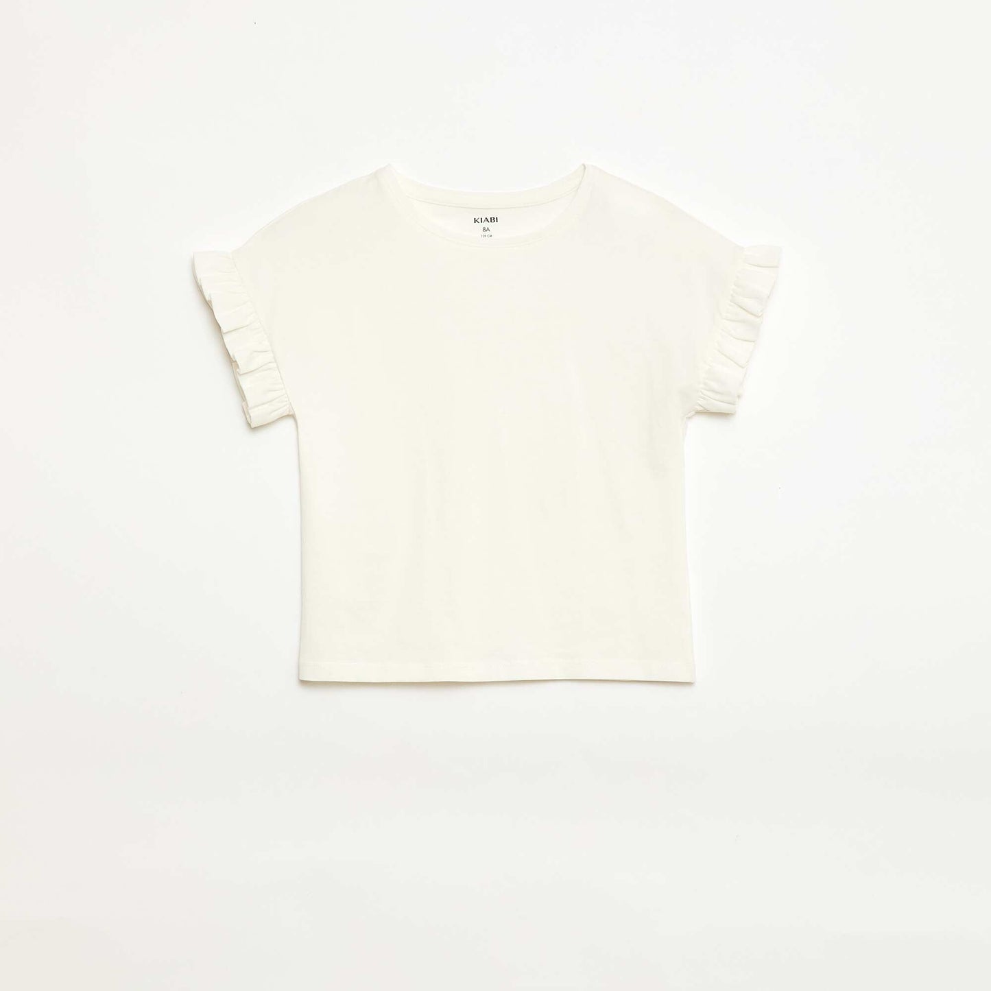Camiseta con mangas con volantes BLANCO