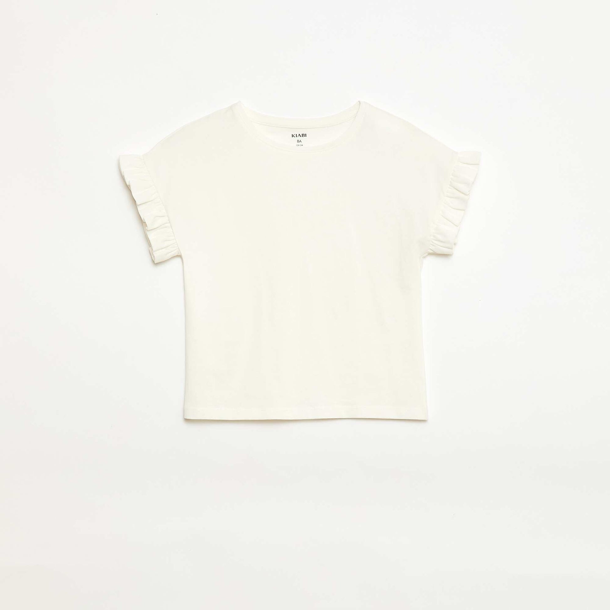Camiseta con mangas con volantes BLANCO