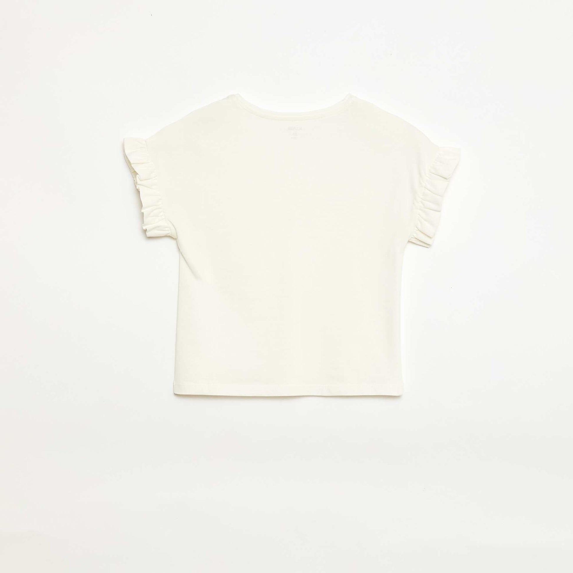 Camiseta con mangas con volantes BLANCO