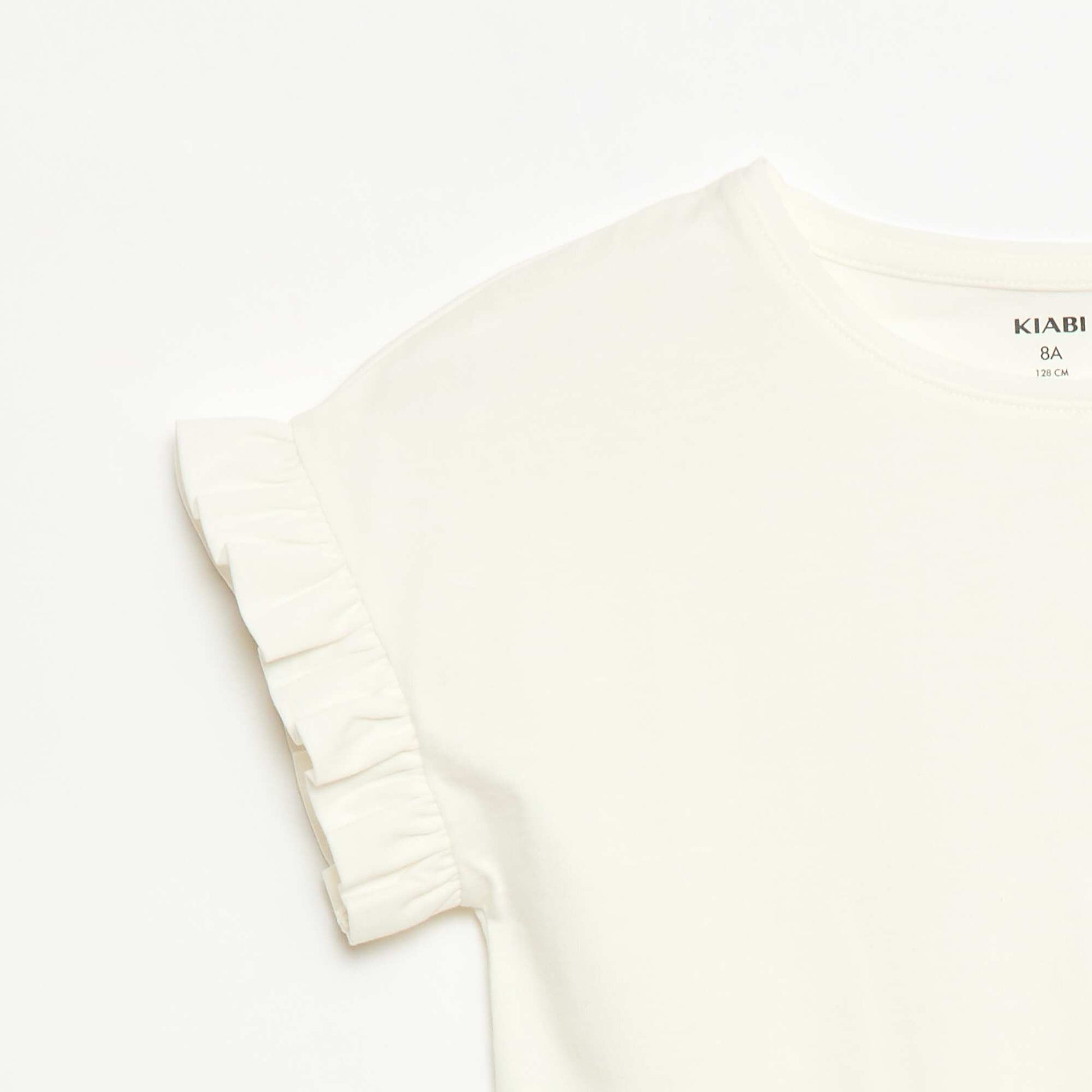 Camiseta con mangas con volantes BLANCO