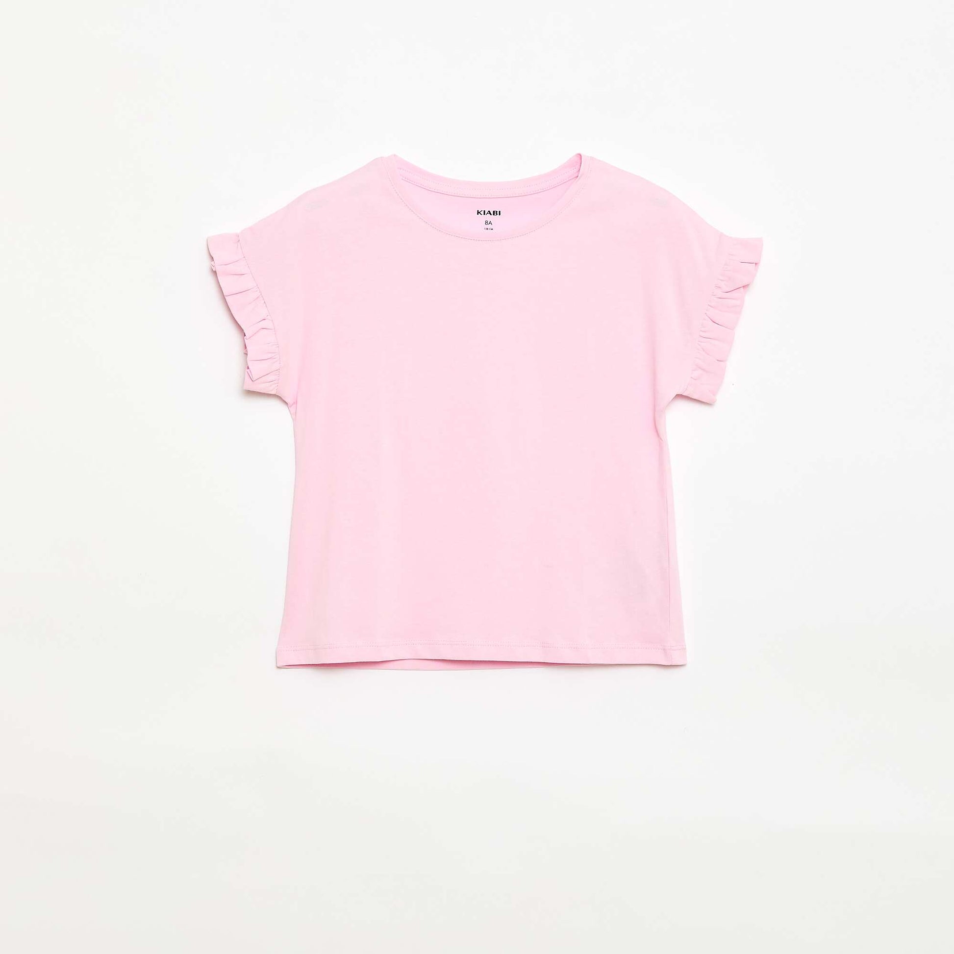 Camiseta con mangas con volantes ROSA