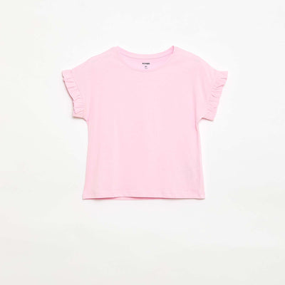 Camiseta con mangas con volantes ROSA