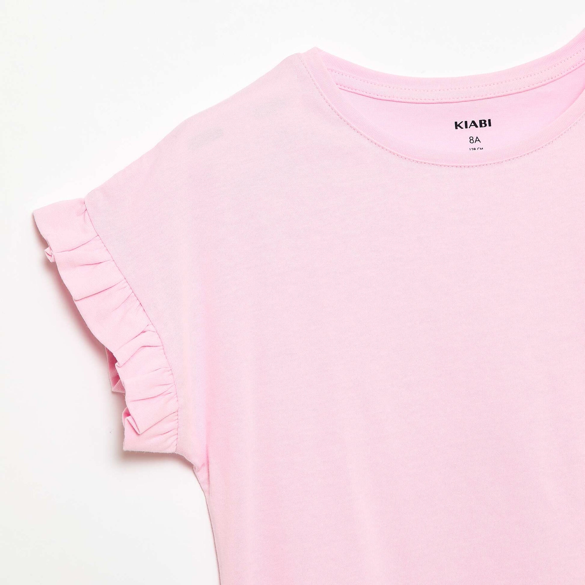 Camiseta con mangas con volantes ROSA