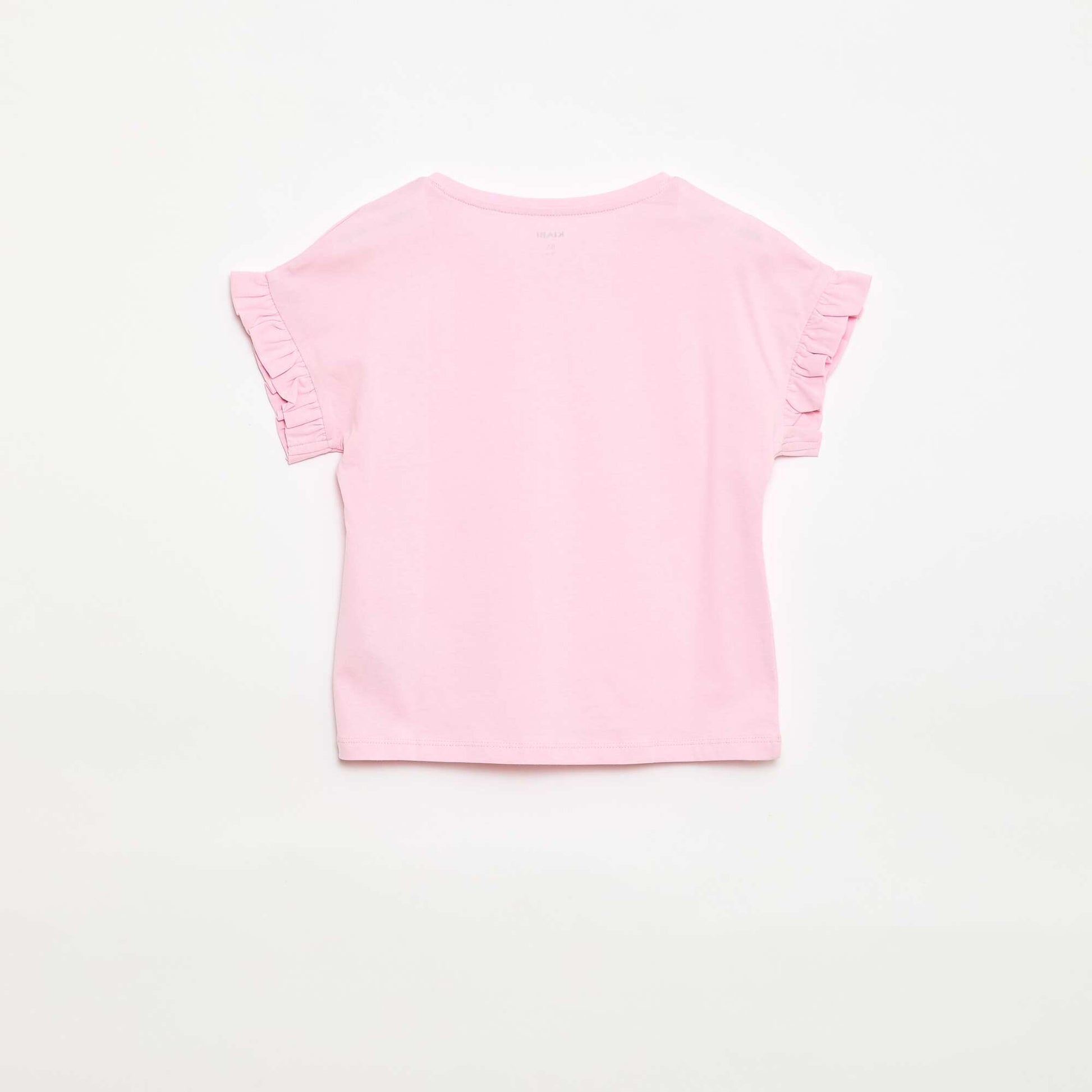 Camiseta con mangas con volantes ROSA