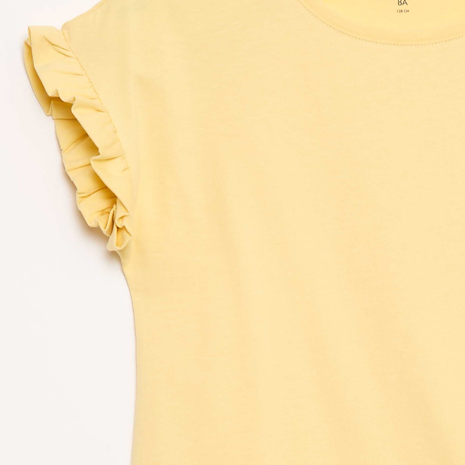 Camiseta con mangas con volantes AMARILLO