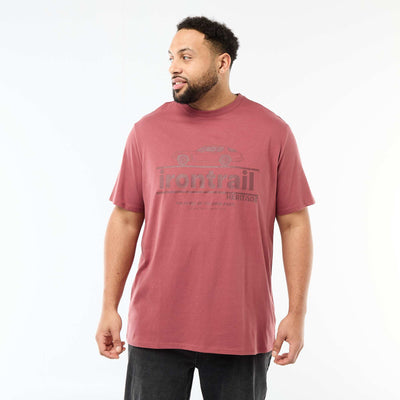 Camiseta estampada de manga corta y cuello redondo ROJO