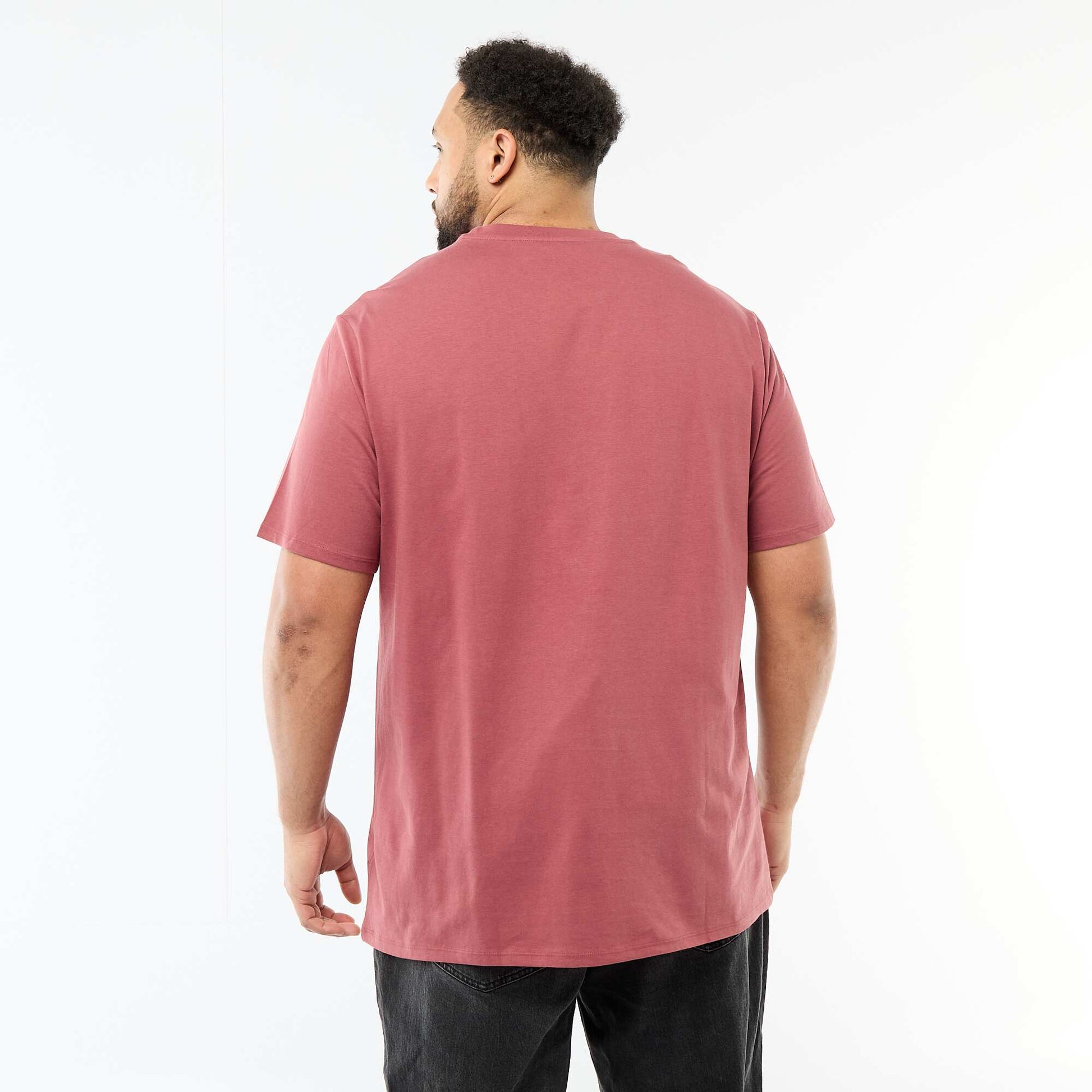 Camiseta estampada de manga corta y cuello redondo ROJO