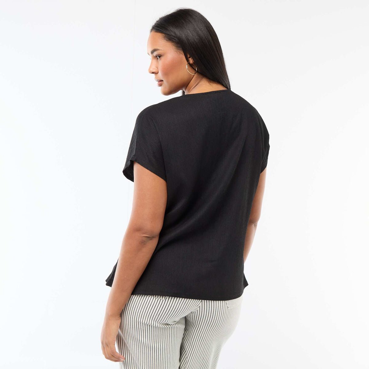 Camiseta de tirantes con botones dorados NEGRO