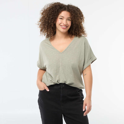 Camiseta de tejido crepé VERDE