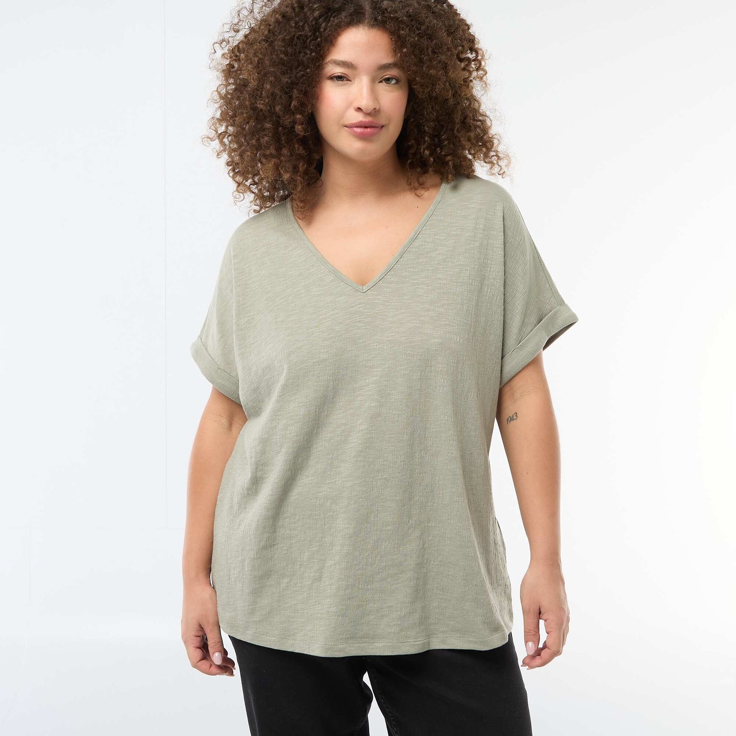 Camiseta de tejido crepé VERDE