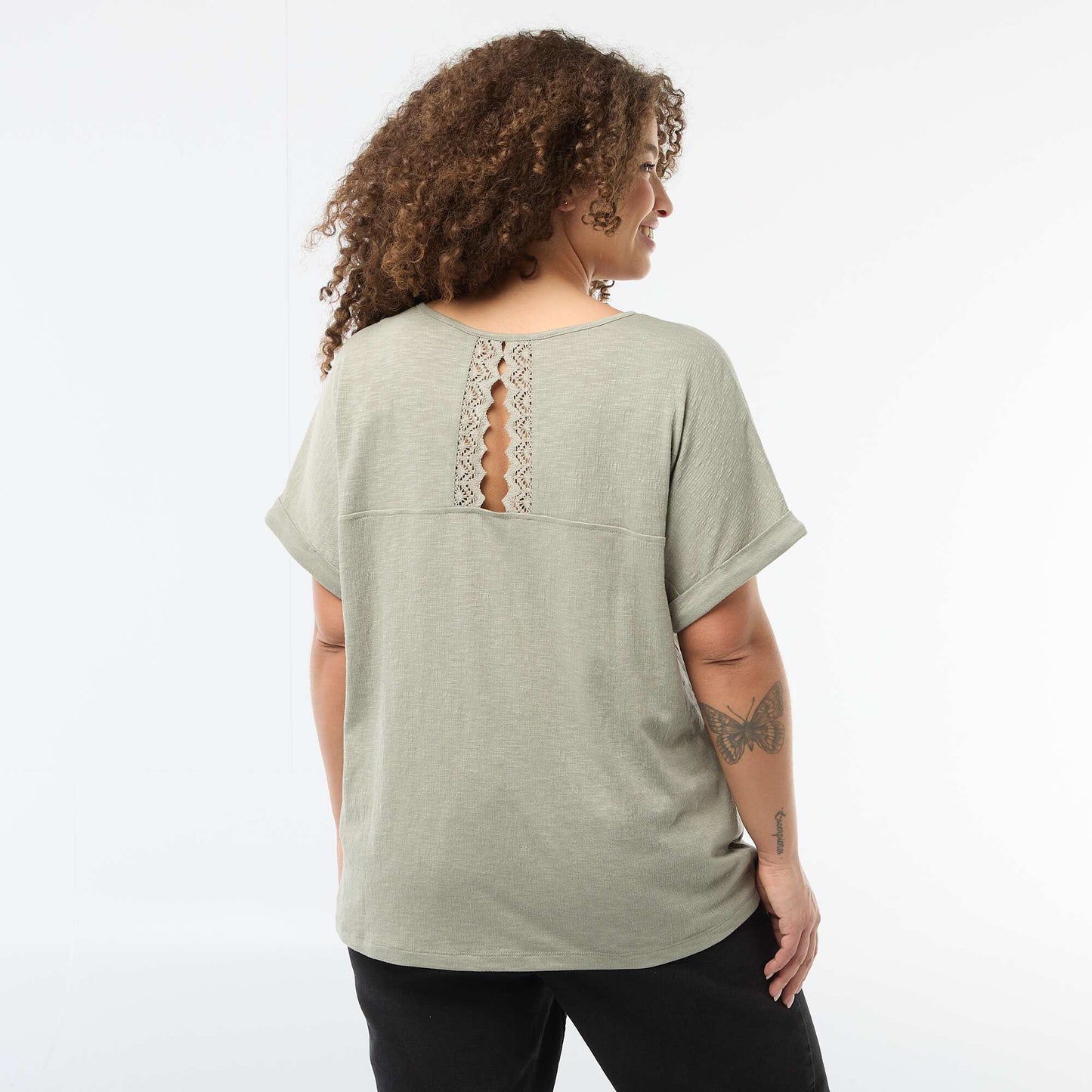Camiseta de tejido crepé VERDE